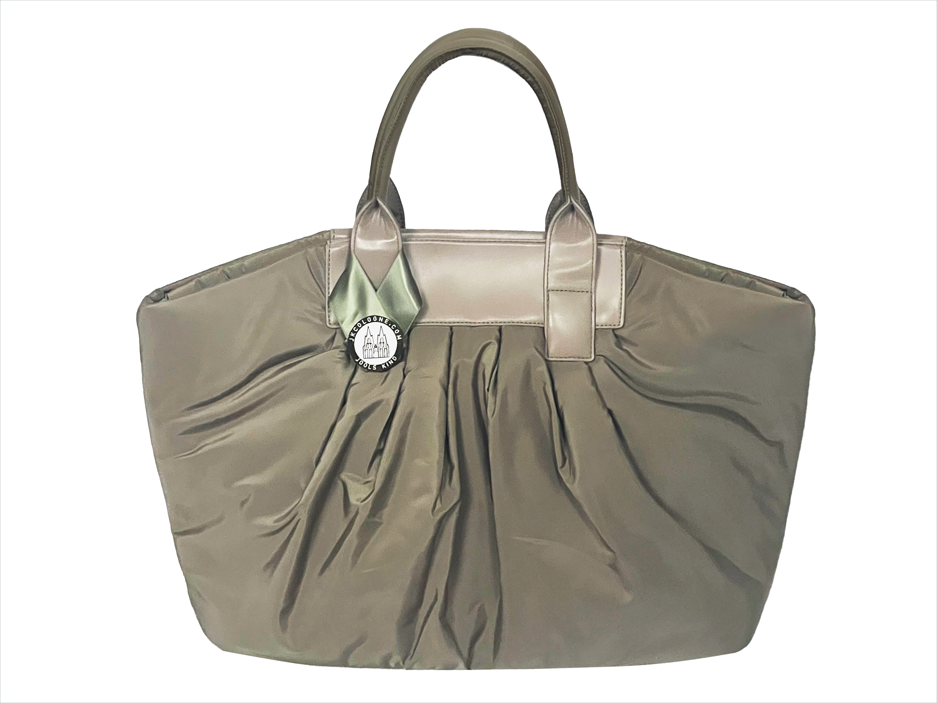 JKCologne Tote Bag XL Shopper Taupe mit Dustbag | Multifunktionale Damen Schultertasche: als Laptoptasche, Wickel-Shopper. Federleicht. Wasserabweisend. Nachhaltig | 4Innenfächer | Inklusive Marken-Dustbag 